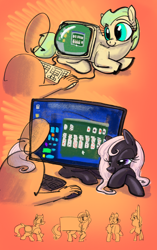 Size: 3000x4768 | Tagged: safe, artist:ja0822ck, oc, human, object pony, original species, pony, crt, freecell, keyboard, lcd, monitor, ponified, rule 85, solitaire
