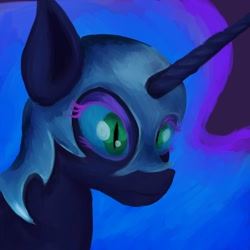 Size: 1000x1000 | Tagged: safe, artist:iron curtain, nightmare moon, alicorn, pony, g4, bust, frown, solo