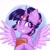 Size: 1280x1280 | Tagged: safe, artist:galaxy swirl, twilight sparkle, alicorn, pony, g4, blushing, book, cute, ear fluff, female, grin, holding, mare, simple background, smiling, solo, spread wings, twiabetes, twilight sparkle (alicorn), white background, wings