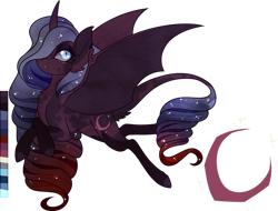 Size: 900x683 | Tagged: safe, artist:velnyx, oc, oc:blood moon, alicorn, bat pony, bat pony alicorn, pony, bat wings, female, horn, mare, simple background, solo, transparent background, wings