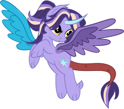 Size: 7754x6834 | Tagged: safe, artist:shootingstarsentry, oc, oc only, oc:havoc sparkle, hybrid, absurd resolution, base used, female, interspecies offspring, offspring, parent:discord, parent:twilight sparkle, parents:discolight, simple background, solo, transparent background