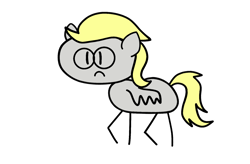 Size: 1824x1200 | Tagged: safe, artist:mystery shore, idw, derpy hooves, pegasus, pony, g4, reflections, spoiler:comic, bright eyes (mirror universe), female, glasses, in a nutshell, in a nutshell but mirror version, mare, mirror universe, simple background, solo, stick pony, transparent background
