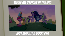 Size: 1920x1080 | Tagged: safe, edit, edited screencap, editor:quoterific, screencap, applejack, fluttershy, pinkie pie, rainbow dash, rarity, spike, twilight sparkle, alicorn, pony, g4, the last problem, doctor who, gigachad spike, mane seven, mane six, older, older applejack, older fluttershy, older mane seven, older mane six, older pinkie pie, older rainbow dash, older rarity, older spike, older twilight, older twilight sparkle (alicorn), princess twilight 2.0, twilight sparkle (alicorn)