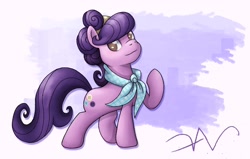 Size: 2200x1400 | Tagged: safe, artist:swasfews, suri polomare, earth pony, pony, g4, female, handkerchief, looking at something, mare, raised hoof, solo, standing