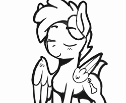 Size: 939x769 | Tagged: safe, artist:wax feather, oc, oc only, oc:wax feather, pegasus, pony, animated, gif, male, pegasus oc, simple background, solo, stallion, tail, tail wag, teary eyes, white background