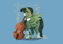 Size: 2388x1668 | Tagged: safe, artist:nightprince-art, medley, pegasus, pony, g1, double bass, musical instrument, solo