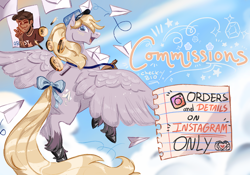 Size: 2388x1668 | Tagged: safe, artist:nightprince-art, oc, oc only, pegasus, pony, advertisement, pegasus oc, solo