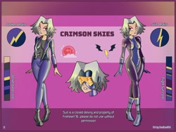 Size: 2500x1875 | Tagged: safe, artist:devillustart, oc, oc:crimson skies(fireverse), human, equestria girls, g4, barely pony related, clothes, fireheart76's latex suit design, gloves, humanized, humanized oc, latex, latex boots, latex gloves, latex suit, prisoners of the moon, reference sheet, rubber, rubber boots, rubber gloves, rubber suit, shadowbolts