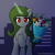 Size: 2048x2048 | Tagged: safe, artist:darbedarmoc, oc, oc only, oc:minerva, pony, unicorn, bouquet, cute, cute little fangs, fangs, flower, glowing, glowing horn, high res, horn, international women's day, looking at you, magic, raised hoof, red eyes, solo, telekinesis, unicorn oc