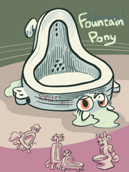 Size: 3000x4000 | Tagged: safe, artist:ja0822ck, oc, oc:kohlette, object pony, original species, pegasus, pony, toilet pony, but why, dada, dadaism, fountain, marcel duchamp, modern art, not salmon, ponified, rule 85, toilet, urinal, wat