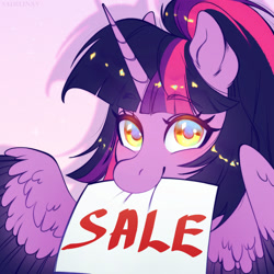 Size: 1500x1500 | Tagged: safe, artist:sadelinav, twilight sparkle, alicorn, pony, g4, open mouth, sign, solo, twilight sparkle (alicorn)