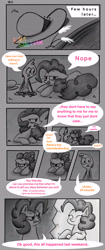 Size: 1280x3059 | Tagged: safe, artist:ema0rsully, pinkie pie, comic:hico, g4, comic, comic strip, crossover, hat, mirror pool, wander (wander over yonder), wander over yonder, wander's hat