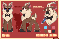 Size: 3000x2000 | Tagged: safe, artist:shadowreindeer, oc, oc:kevin reindeer, deer, cloven hooves, deer oc, high res, non-pony oc, reference sheet, solo