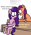 Size: 3023x3351 | Tagged: safe, artist:professorventurer, pipp petals, sunny starscout, earth pony, pegasus, pony, series:ask pippamena, g5, bipedal, chest fluff, compliment, couch, curved horn, dialogue, female, high res, horn, lesbian, looking at each other, looking at someone, pipp preggo, pippamena, pregnant, primrose petals, ship:petalscout, shipping, sitting, sitting like a human, smiling