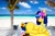 Size: 721x475 | Tagged: safe, artist:ask-ponyvenezuela, oc, oc only, oc:venezuela, earth pony, pony, beach, coconut, coconut tree, earth pony oc, flower, flower in hair, irl, margarita island, nation ponies, ocean, palm tree, photo, ponies in real life, ponified, solo, tree, venezuela, water