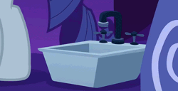 Size: 1032x528 | Tagged: safe, screencap, rarity, pony, unicorn, g4, season 1, suited for success, animated, gif, kitchen sink, legs, pushing, sink, solo, tail