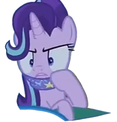 Size: 429x449 | Tagged: safe, edit, edited screencap, screencap, starlight glimmer, pony, unicorn, g4, road to friendship, :c, >:c, angry, annoyed, background removed, blanket, cloth gag, frown, gag, png, seriously, simple background, solo, starlight glimmer is not amused, starlight's gag, transparent background, unamused