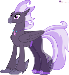 Size: 4000x4336 | Tagged: safe, artist:melisareb, part of a set, hippogriff, g4, .svg available, absurd resolution, alphabet lore, crossover, g, hippogriffied, jewelry, male, necklace, simple background, solo, species swap, stallion, transparent background, vector, wings