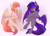 Size: 2800x2000 | Tagged: safe, artist:php193, oc, oc only, oc:carrot spring, oc:moonshadow, bat pony, pegasus, pony, duo, flying, friendship, giggling, happy, high res, laughing, simple background