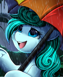 Size: 1446x1764 | Tagged: safe, artist:pridark, oc, oc only, pony, rain, solo, umbrella