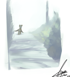 Size: 2445x2700 | Tagged: safe, artist:potato22, oc, pegasus, pony, foliage, high res, painting, road, simple background, solo, white background