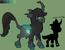 Size: 1742x1347 | Tagged: safe, artist:brainiac, oc, oc only, oc:king atlas, changeling, alternate hairstyle, cloven hooves, reference sheet, sketch, solo