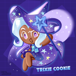 Size: 3100x3100 | Tagged: safe, artist:seasemissary, trixie, human, g4, chibi, cookie run, cookiefied, dark skin, high res, humanized, solo