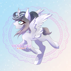 Size: 2717x2717 | Tagged: safe, artist:violet-lau, oc, oc only, alicorn, pony, alicorn oc, base used, eyelashes, female, high res, horn, mare, open mouth, solo, wings