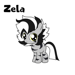 Size: 676x676 | Tagged: safe, artist:cdv, derpibooru exclusive, oc, oc only, oc:zela, pony, zebra, female, filly, foal, looking at you, reference sheet, simple background, solo, white background