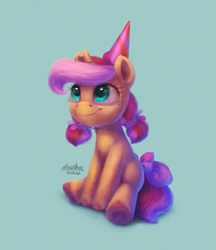 Size: 1285x1486 | Tagged: safe, artist:noasha, oc, oc only, pony, female, hat, party hat, simple background, solo