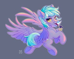 Size: 2048x1650 | Tagged: safe, artist:luanshanhun, oc, oc only, oc:cloud cover, pegasus, pony, female, notepad, pegasus oc, simple background