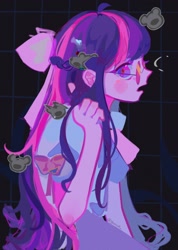 Size: 1460x2048 | Tagged: safe, artist:yoona0_, twilight sparkle, human, equestria girls, g4, female, glasses, solo