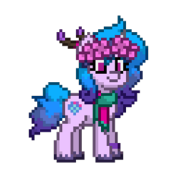 Size: 1000x1000 | Tagged: safe, izzy moonbow, pony, unicorn, pony town, g5, my little pony: make your mark, my little pony: make your mark chapter 3, winter wishday, spoiler:g5, spoiler:winter wishday, clothes, scarf, simple background, solo, transparent background