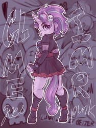 Size: 1540x2048 | Tagged: safe, artist:scribleygmrdood, starlight glimmer, unicorn, anthro, unguligrade anthro, g4, edgelight glimmer, female, punk, solo