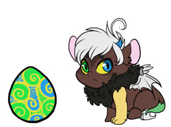 Size: 400x298 | Tagged: safe, artist:twisted-sketch, oc, hybrid, egg, interspecies offspring, offspring, parent:discord, parent:twilight sparkle, parents:discolight, simple background, white background