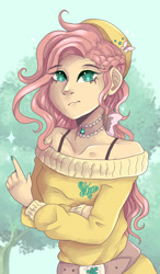 Size: 720x1236 | Tagged: safe, artist:brot-art, fluttershy, human, g4, clothes, female, humanized, solo