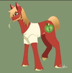 Size: 703x717 | Tagged: safe, artist:wolfthing, big macintosh, g4, alternate design, male, stallion