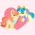 Size: 4100x4100 | Tagged: safe, artist:fizzlefer, aunt holiday, auntie lofty, earth pony, pegasus, pony, g4, boop, duo, eyes closed, female, heart, heart background, lesbian, mare, married couple, married life, noseboop, nuzzling, ship:lofty day, shipping, smiling