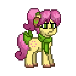 Size: 1000x1000 | Tagged: safe, posey bloom, earth pony, pony, pony town, g5, annoyed, clothes, grumpy, scarf, simple background, transparent background, winter