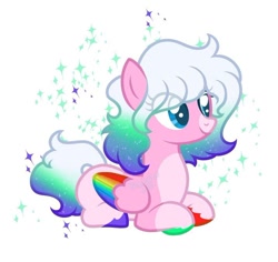 Size: 716x677 | Tagged: safe, oc, oc only, pony, commission, rainbow, simple background, solo, white background