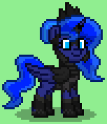 Size: 612x708 | Tagged: safe, princess luna, alicorn, pony, pony town, g4, armor, green background, simple background, solo, warrior luna