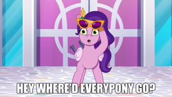 Size: 2190x1232 | Tagged: safe, edit, edited screencap, screencap, pipp petals, pegasus, pony, clip trot, g5, my little pony: tell your tale, spoiler:g5, spoiler:my little pony: tell your tale, spoiler:tyts01e07, :o, bender bending rodríguez, female, futurama, male, mare, meme, open mouth, parody, solo, sunglasses, sunglasses on head, text edit