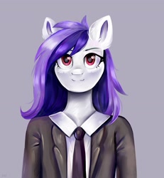 Size: 3789x4096 | Tagged: safe, artist:ske, oc, oc only, anthro, clothes, looking at you, necktie, smiling, solo, suit
