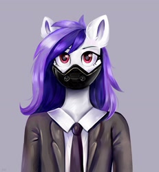 Size: 3789x4096 | Tagged: safe, alternate version, artist:ske, oc, oc only, anthro, clothes, looking at you, mask, necktie, smiling, solo, suit