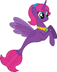 Size: 999x1263 | Tagged: safe, artist:andrevus, oc, oc only, oc:pinkmane, alicorn, pony, seapony (g4), alicorn oc, clothes, horn, seaponified, see-through, simple background, solo, species swap, transparent background, wings