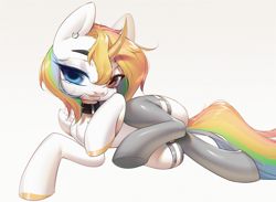 Size: 2562x1879 | Tagged: safe, artist:mashiro, oc, oc only, alicorn, pony, heterochromia, horn, looking at you, solo