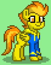 Size: 504x648 | Tagged: safe, spitfire, pegasus, pony, pony town, g4, clothes, green background, hoodie, simple background, solo, wonderbolts