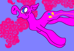 Size: 1296x886 | Tagged: safe, artist:msponies, pinkie pie, earth pony, pony, g4, blue background, female, mare, ms paint, open mouth, open smile, simple background, smiling, solo