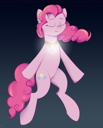 Size: 2500x3100 | Tagged: safe, artist:ske, pinkie pie, earth pony, pony, g4, :3, element of laughter, eyes closed, floating, high res, smiling, solo