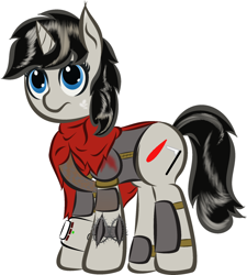 Size: 922x1024 | Tagged: safe, edit, oc, oc only, oc:white arc, pony, unicorn, fallout equestria, simple background, solo, white background